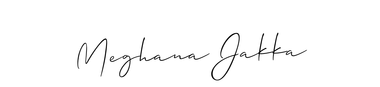 Use a signature maker to create a handwritten signature online. With this signature software, you can design (Allison_Script) your own signature for name Meghana Jakka. Meghana Jakka signature style 2 images and pictures png