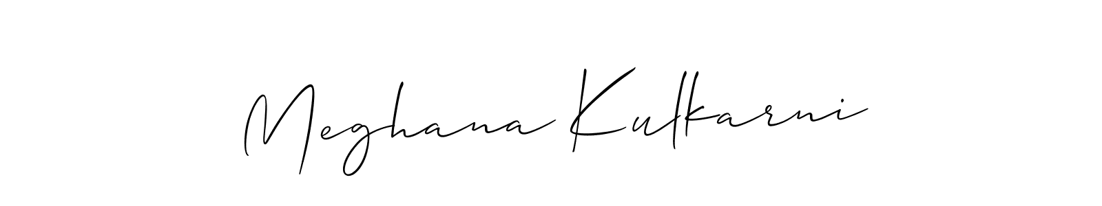 Design your own signature with our free online signature maker. With this signature software, you can create a handwritten (Allison_Script) signature for name Meghana Kulkarni. Meghana Kulkarni signature style 2 images and pictures png
