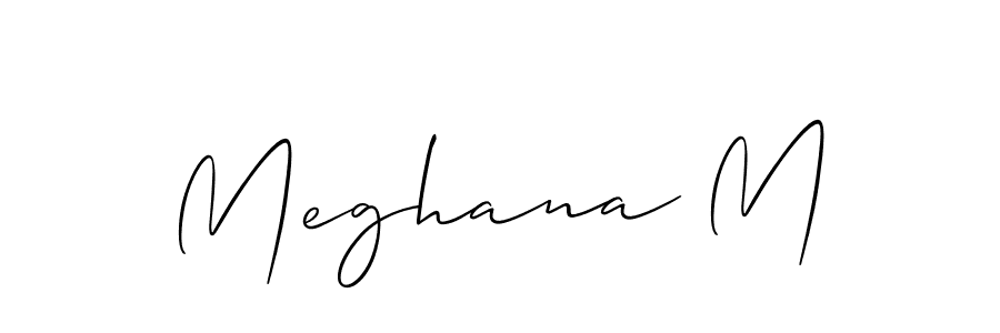 Also we have Meghana M name is the best signature style. Create professional handwritten signature collection using Allison_Script autograph style. Meghana M signature style 2 images and pictures png