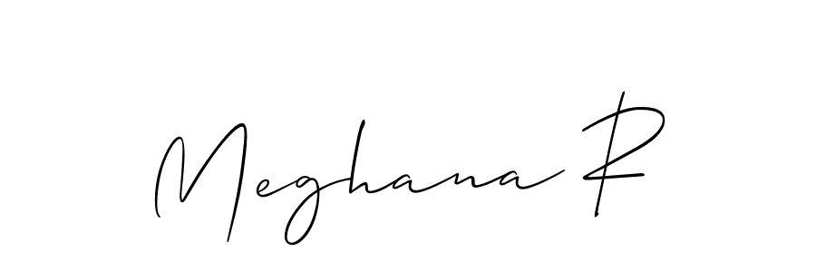 Design your own signature with our free online signature maker. With this signature software, you can create a handwritten (Allison_Script) signature for name Meghana R. Meghana R signature style 2 images and pictures png