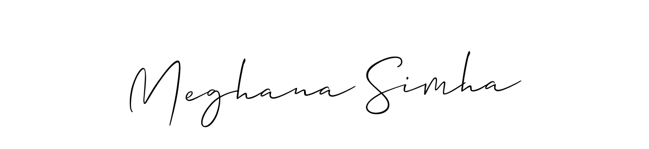 Meghana Simha stylish signature style. Best Handwritten Sign (Allison_Script) for my name. Handwritten Signature Collection Ideas for my name Meghana Simha. Meghana Simha signature style 2 images and pictures png