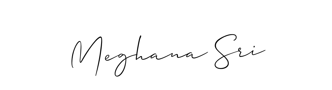 Create a beautiful signature design for name Meghana Sri. With this signature (Allison_Script) fonts, you can make a handwritten signature for free. Meghana Sri signature style 2 images and pictures png