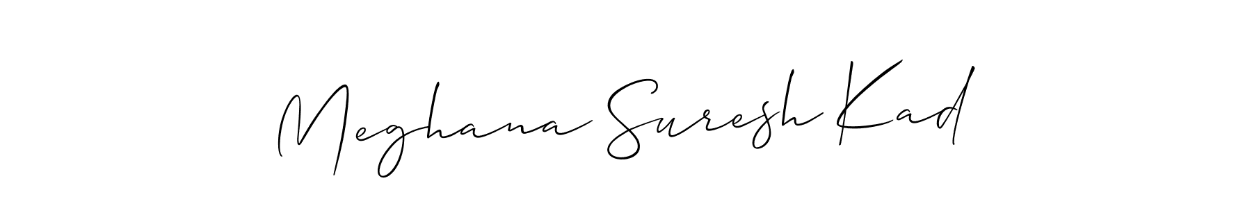 It looks lik you need a new signature style for name Meghana Suresh Kad. Design unique handwritten (Allison_Script) signature with our free signature maker in just a few clicks. Meghana Suresh Kad signature style 2 images and pictures png