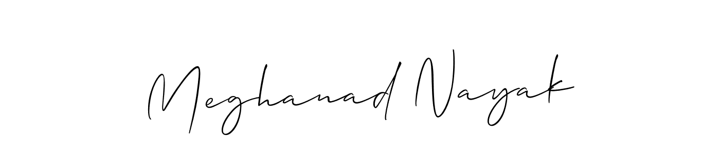 Design your own signature with our free online signature maker. With this signature software, you can create a handwritten (Allison_Script) signature for name Meghanad Nayak. Meghanad Nayak signature style 2 images and pictures png