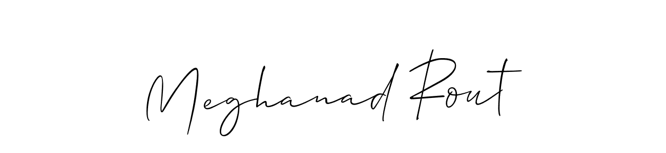 The best way (Allison_Script) to make a short signature is to pick only two or three words in your name. The name Meghanad Rout include a total of six letters. For converting this name. Meghanad Rout signature style 2 images and pictures png