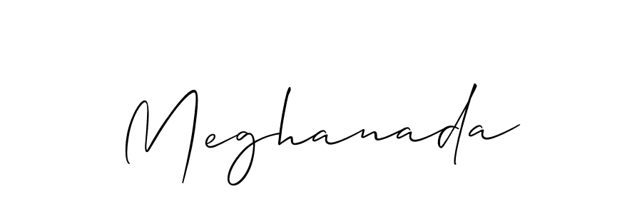 How to make Meghanada signature? Allison_Script is a professional autograph style. Create handwritten signature for Meghanada name. Meghanada signature style 2 images and pictures png