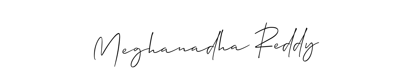 How to make Meghanadha Reddy name signature. Use Allison_Script style for creating short signs online. This is the latest handwritten sign. Meghanadha Reddy signature style 2 images and pictures png