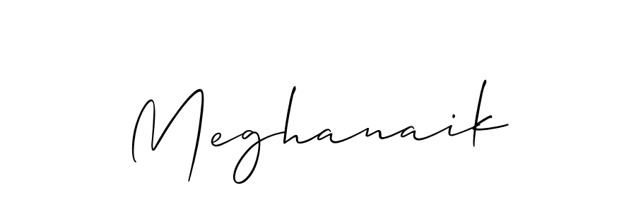 Design your own signature with our free online signature maker. With this signature software, you can create a handwritten (Allison_Script) signature for name Meghanaik. Meghanaik signature style 2 images and pictures png