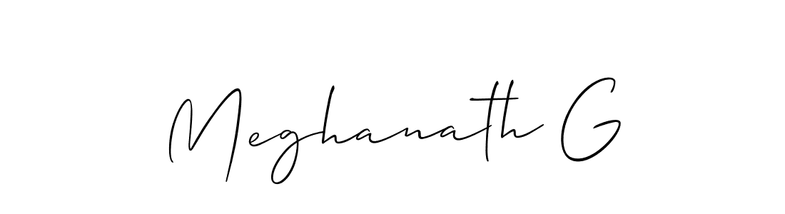 It looks lik you need a new signature style for name Meghanath G. Design unique handwritten (Allison_Script) signature with our free signature maker in just a few clicks. Meghanath G signature style 2 images and pictures png