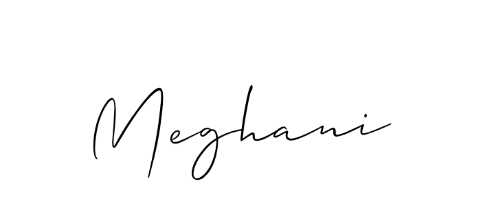 The best way (Allison_Script) to make a short signature is to pick only two or three words in your name. The name Meghani include a total of six letters. For converting this name. Meghani signature style 2 images and pictures png