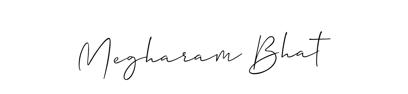 Make a beautiful signature design for name Megharam Bhat. With this signature (Allison_Script) style, you can create a handwritten signature for free. Megharam Bhat signature style 2 images and pictures png