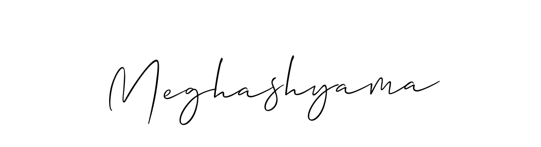 Create a beautiful signature design for name Meghashyama. With this signature (Allison_Script) fonts, you can make a handwritten signature for free. Meghashyama signature style 2 images and pictures png