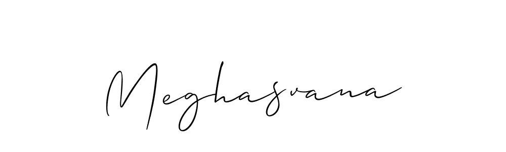 The best way (Allison_Script) to make a short signature is to pick only two or three words in your name. The name Meghasvana include a total of six letters. For converting this name. Meghasvana signature style 2 images and pictures png