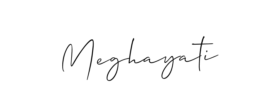 It looks lik you need a new signature style for name Meghayati. Design unique handwritten (Allison_Script) signature with our free signature maker in just a few clicks. Meghayati signature style 2 images and pictures png