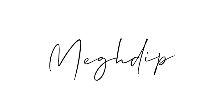 How to make Meghdip name signature. Use Allison_Script style for creating short signs online. This is the latest handwritten sign. Meghdip signature style 2 images and pictures png