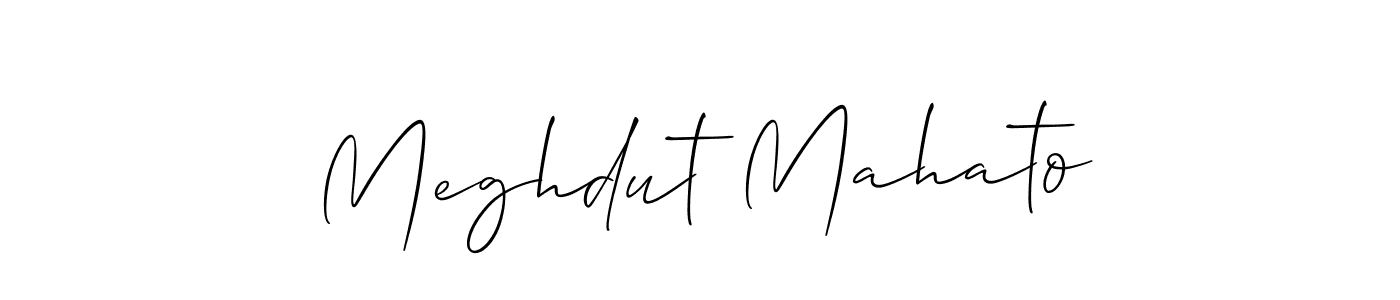if you are searching for the best signature style for your name Meghdut Mahato. so please give up your signature search. here we have designed multiple signature styles  using Allison_Script. Meghdut Mahato signature style 2 images and pictures png