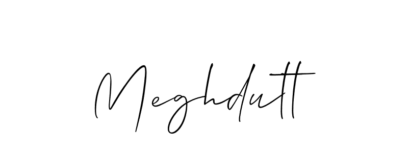 It looks lik you need a new signature style for name Meghdutt. Design unique handwritten (Allison_Script) signature with our free signature maker in just a few clicks. Meghdutt signature style 2 images and pictures png