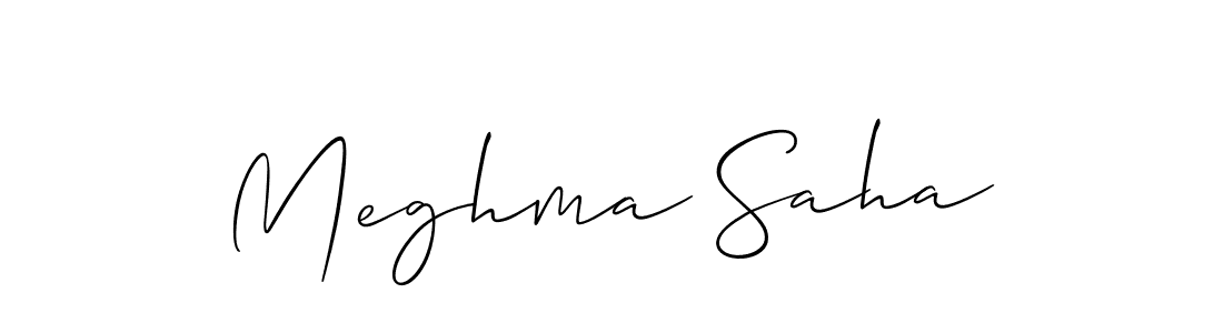 Allison_Script is a professional signature style that is perfect for those who want to add a touch of class to their signature. It is also a great choice for those who want to make their signature more unique. Get Meghma Saha name to fancy signature for free. Meghma Saha signature style 2 images and pictures png