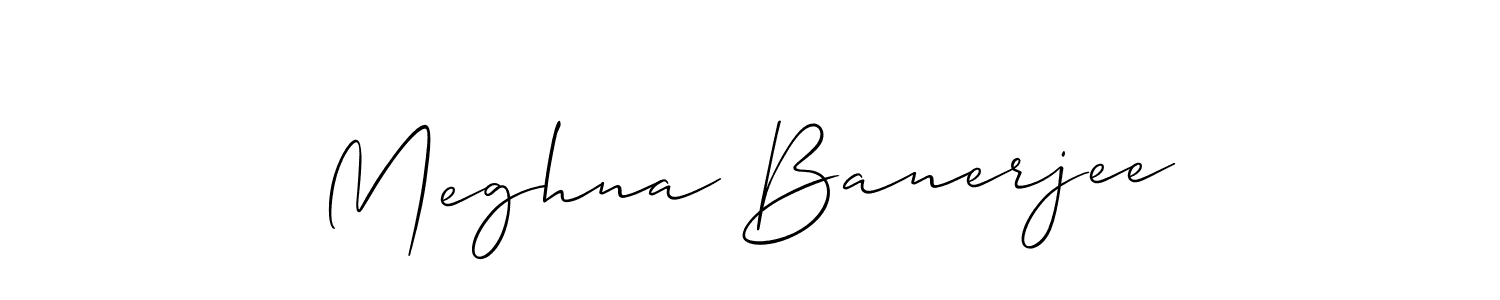 How to make Meghna Banerjee name signature. Use Allison_Script style for creating short signs online. This is the latest handwritten sign. Meghna Banerjee signature style 2 images and pictures png