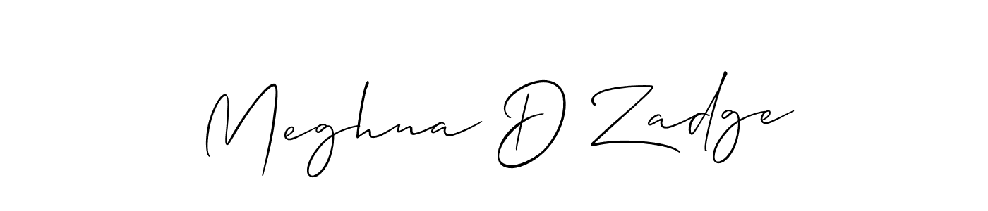 How to make Meghna D Zadge signature? Allison_Script is a professional autograph style. Create handwritten signature for Meghna D Zadge name. Meghna D Zadge signature style 2 images and pictures png