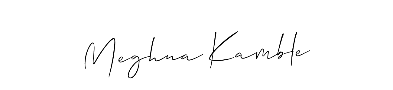 Meghna Kamble stylish signature style. Best Handwritten Sign (Allison_Script) for my name. Handwritten Signature Collection Ideas for my name Meghna Kamble. Meghna Kamble signature style 2 images and pictures png