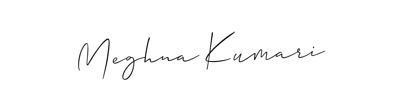 How to make Meghna Kumari name signature. Use Allison_Script style for creating short signs online. This is the latest handwritten sign. Meghna Kumari signature style 2 images and pictures png
