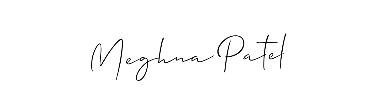 How to make Meghna Patel name signature. Use Allison_Script style for creating short signs online. This is the latest handwritten sign. Meghna Patel signature style 2 images and pictures png