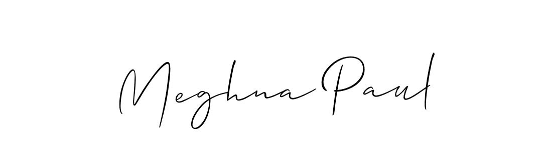 Make a beautiful signature design for name Meghna Paul. With this signature (Allison_Script) style, you can create a handwritten signature for free. Meghna Paul signature style 2 images and pictures png