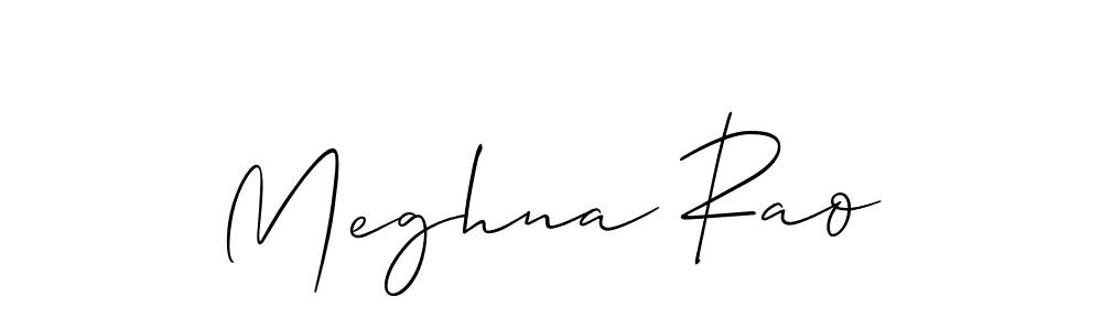 Make a beautiful signature design for name Meghna Rao. With this signature (Allison_Script) style, you can create a handwritten signature for free. Meghna Rao signature style 2 images and pictures png