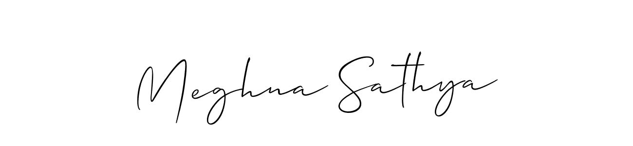 Also we have Meghna Sathya name is the best signature style. Create professional handwritten signature collection using Allison_Script autograph style. Meghna Sathya signature style 2 images and pictures png