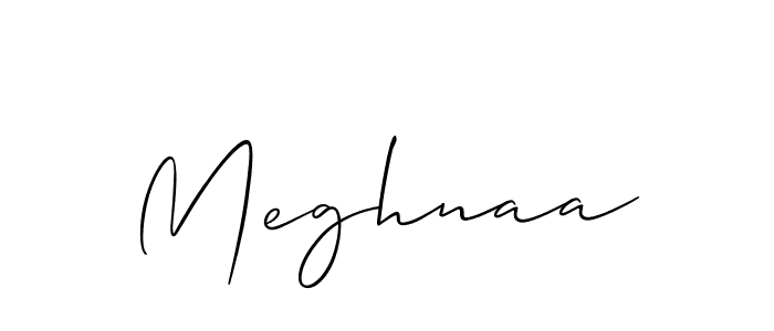 It looks lik you need a new signature style for name Meghnaa. Design unique handwritten (Allison_Script) signature with our free signature maker in just a few clicks. Meghnaa signature style 2 images and pictures png