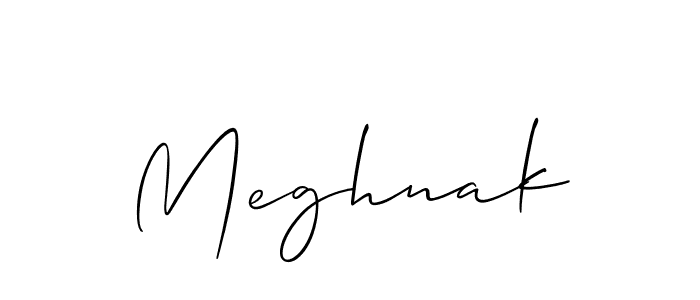 Use a signature maker to create a handwritten signature online. With this signature software, you can design (Allison_Script) your own signature for name Meghnak. Meghnak signature style 2 images and pictures png