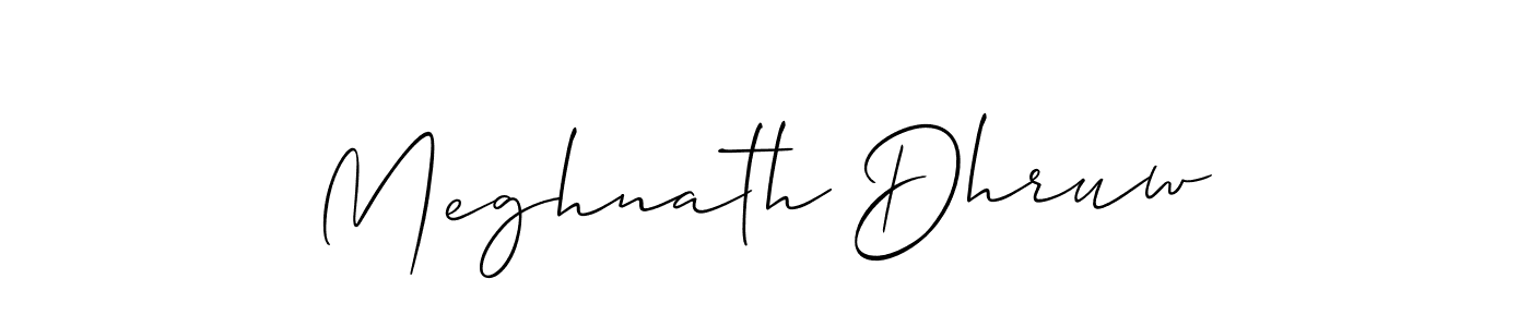 This is the best signature style for the Meghnath Dhruw name. Also you like these signature font (Allison_Script). Mix name signature. Meghnath Dhruw signature style 2 images and pictures png