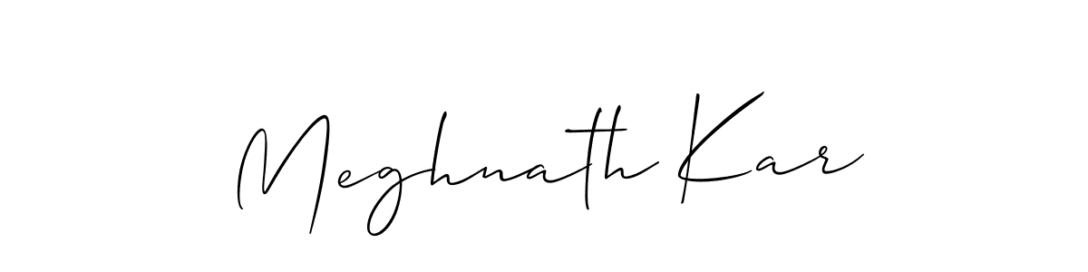 You should practise on your own different ways (Allison_Script) to write your name (Meghnath Kar) in signature. don't let someone else do it for you. Meghnath Kar signature style 2 images and pictures png