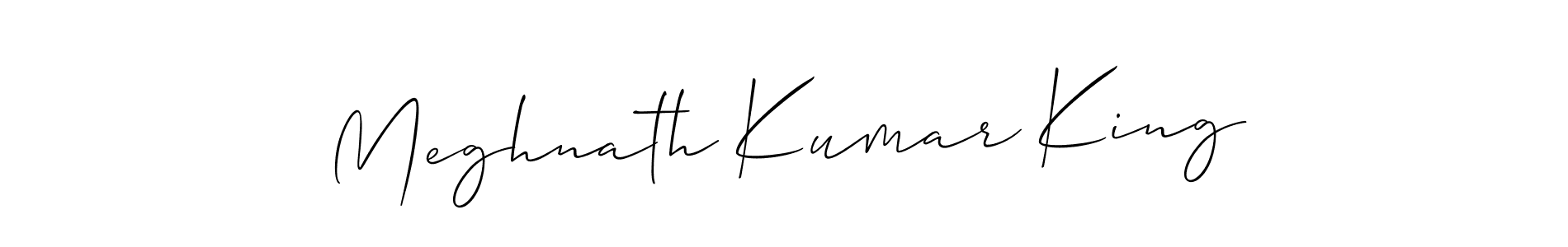 if you are searching for the best signature style for your name Meghnath Kumar King. so please give up your signature search. here we have designed multiple signature styles  using Allison_Script. Meghnath Kumar King signature style 2 images and pictures png