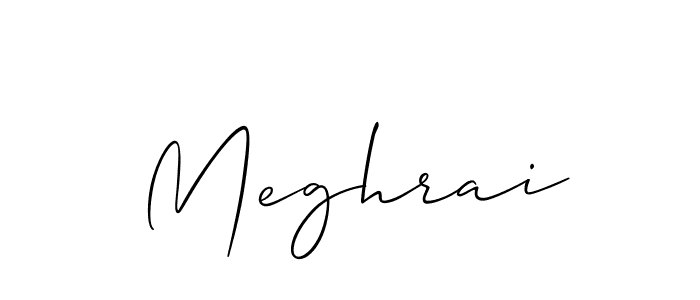How to make Meghrai name signature. Use Allison_Script style for creating short signs online. This is the latest handwritten sign. Meghrai signature style 2 images and pictures png