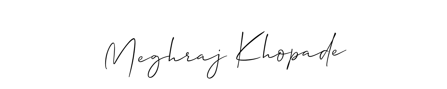 You should practise on your own different ways (Allison_Script) to write your name (Meghraj Khopade) in signature. don't let someone else do it for you. Meghraj Khopade signature style 2 images and pictures png