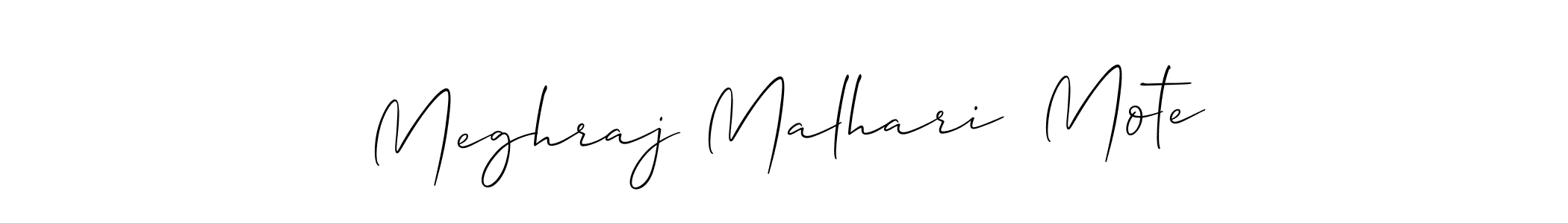 Create a beautiful signature design for name Meghraj Malhari  Mote. With this signature (Allison_Script) fonts, you can make a handwritten signature for free. Meghraj Malhari  Mote signature style 2 images and pictures png