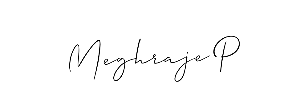 Use a signature maker to create a handwritten signature online. With this signature software, you can design (Allison_Script) your own signature for name Meghraje P. Meghraje P signature style 2 images and pictures png