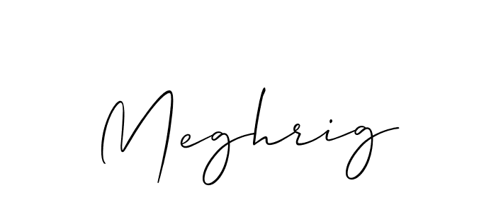 It looks lik you need a new signature style for name Meghrig. Design unique handwritten (Allison_Script) signature with our free signature maker in just a few clicks. Meghrig signature style 2 images and pictures png