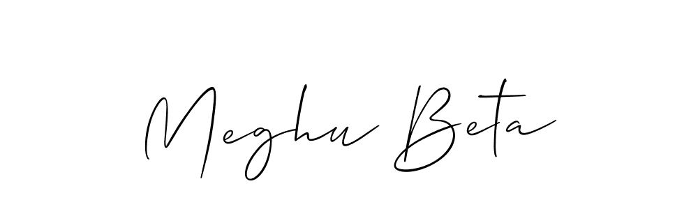 Make a beautiful signature design for name Meghu Beta. With this signature (Allison_Script) style, you can create a handwritten signature for free. Meghu Beta signature style 2 images and pictures png