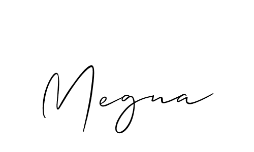 How to make Megna name signature. Use Allison_Script style for creating short signs online. This is the latest handwritten sign. Megna signature style 2 images and pictures png