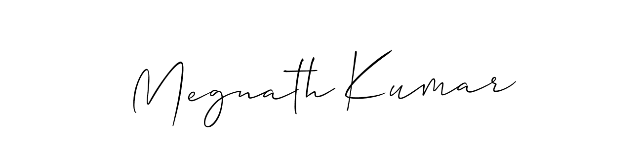 Allison_Script is a professional signature style that is perfect for those who want to add a touch of class to their signature. It is also a great choice for those who want to make their signature more unique. Get Megnath Kumar name to fancy signature for free. Megnath Kumar signature style 2 images and pictures png