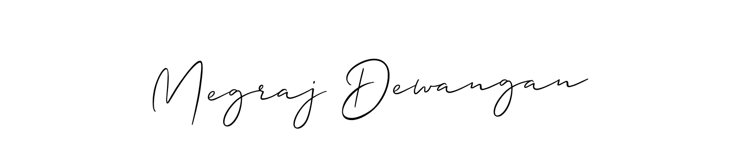 Make a short Megraj Dewangan signature style. Manage your documents anywhere anytime using Allison_Script. Create and add eSignatures, submit forms, share and send files easily. Megraj Dewangan signature style 2 images and pictures png