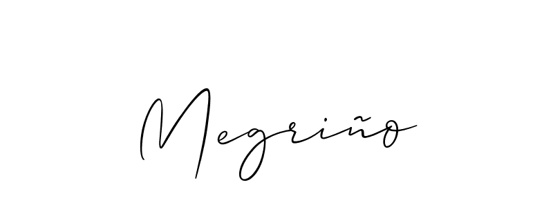 You should practise on your own different ways (Allison_Script) to write your name (Megriño) in signature. don't let someone else do it for you. Megriño signature style 2 images and pictures png