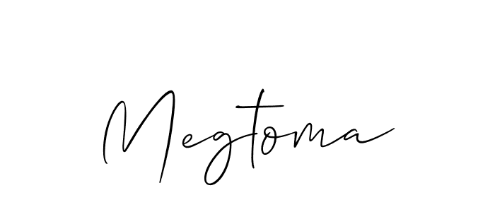 Use a signature maker to create a handwritten signature online. With this signature software, you can design (Allison_Script) your own signature for name Megtoma. Megtoma signature style 2 images and pictures png