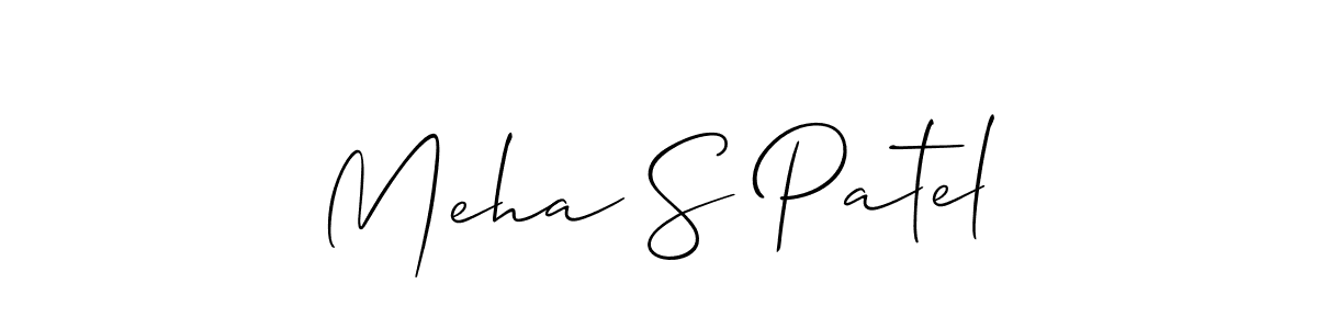 Design your own signature with our free online signature maker. With this signature software, you can create a handwritten (Allison_Script) signature for name Meha S Patel. Meha S Patel signature style 2 images and pictures png