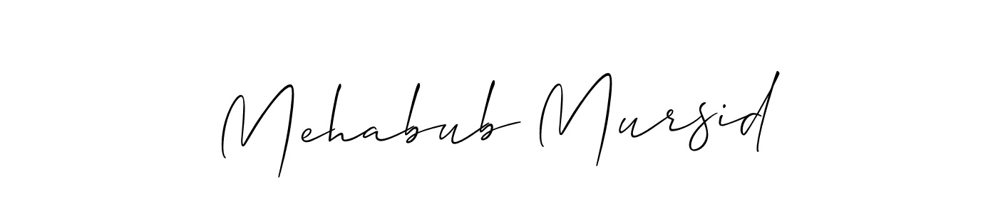 It looks lik you need a new signature style for name Mehabub Mursid. Design unique handwritten (Allison_Script) signature with our free signature maker in just a few clicks. Mehabub Mursid signature style 2 images and pictures png