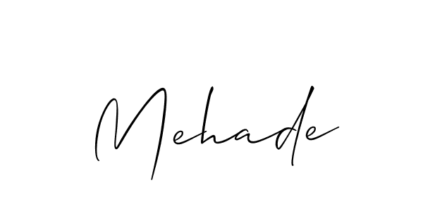 Allison_Script is a professional signature style that is perfect for those who want to add a touch of class to their signature. It is also a great choice for those who want to make their signature more unique. Get Mehade name to fancy signature for free. Mehade signature style 2 images and pictures png