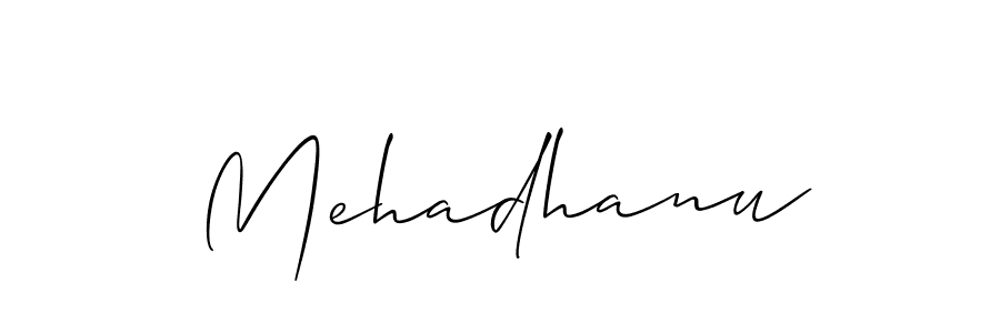 Make a short Mehadhanu signature style. Manage your documents anywhere anytime using Allison_Script. Create and add eSignatures, submit forms, share and send files easily. Mehadhanu signature style 2 images and pictures png